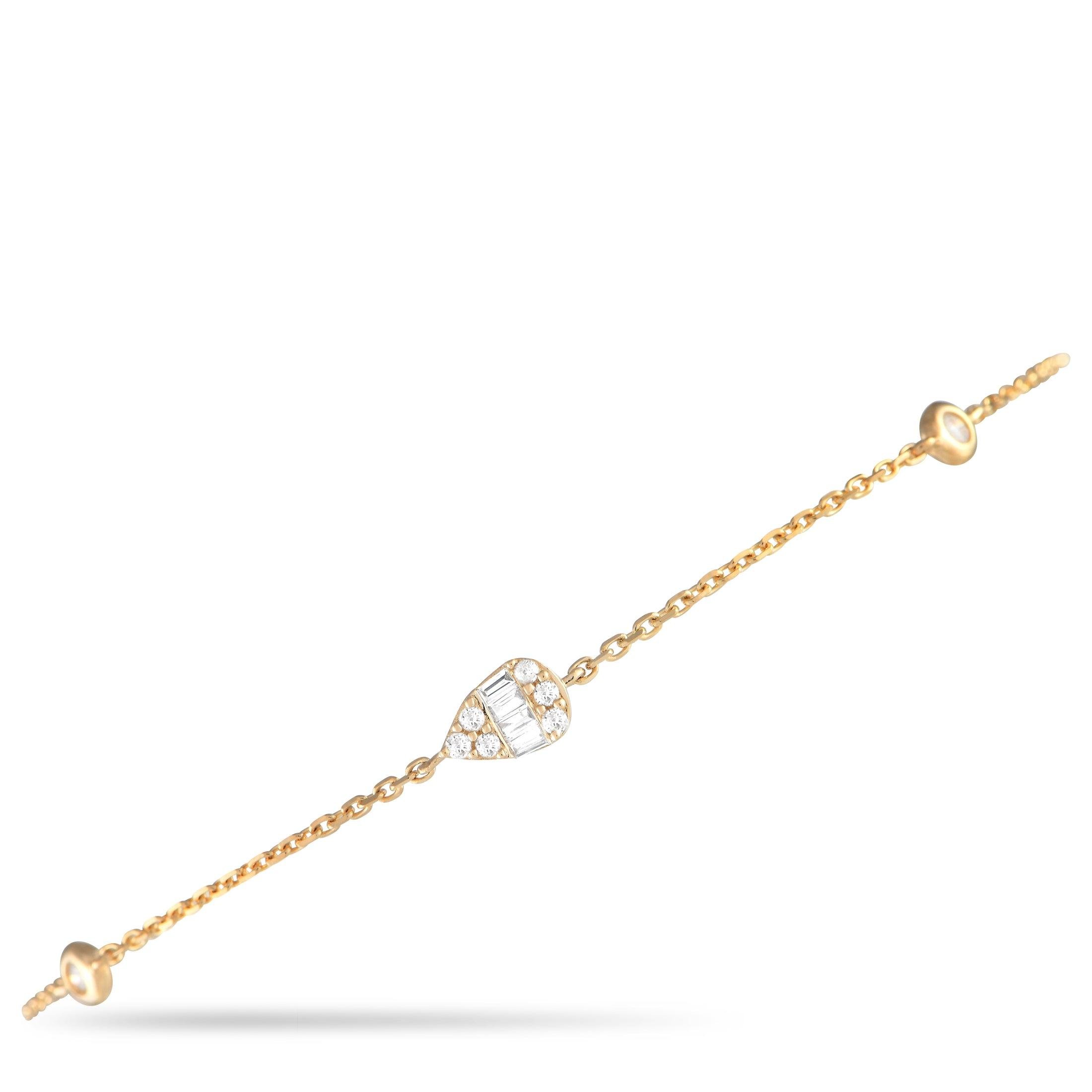 LB Exclusive 14K Yellow Gold 0.15ct Diamond Bracelet BR09820-Y by NON BRANDED