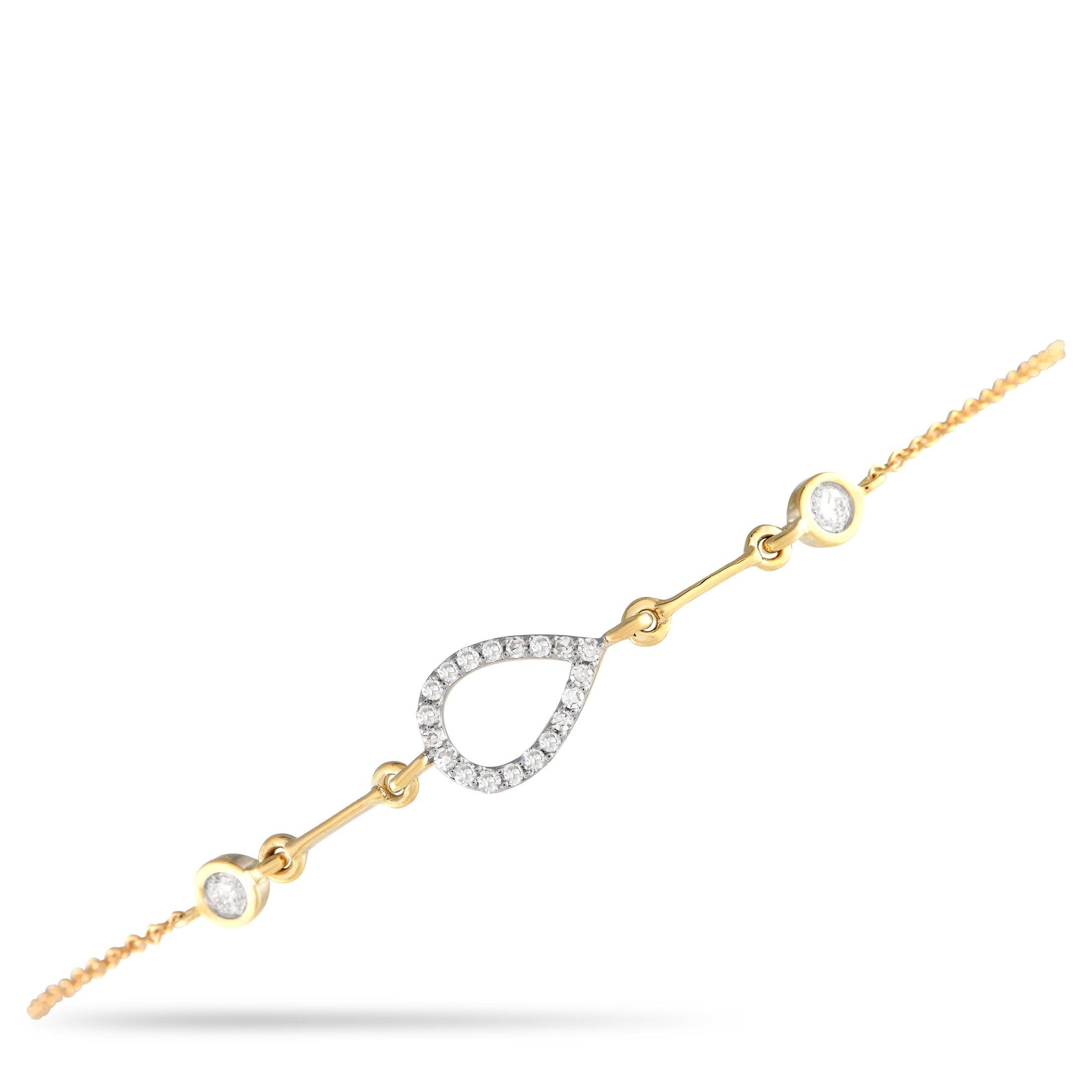 LB Exclusive 14K Yellow Gold 0.16ct Diamond Bracelet BR09683-Y by NON BRANDED