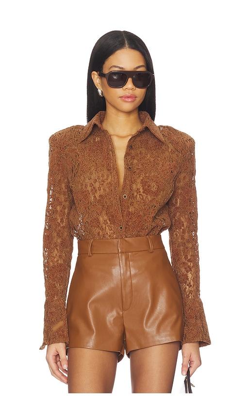 Nonchalant Label Eliza Top in Cognac by NONCHALANT LABEL
