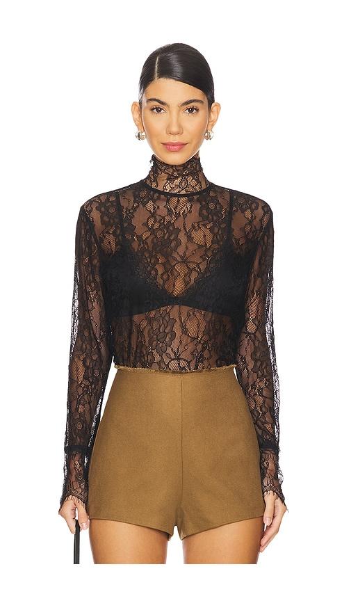 Nonchalant Label Mary Lace Top in Black by NONCHALANT LABEL
