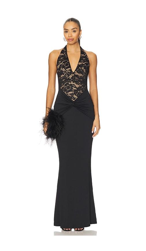 Nookie Lennox Halter Gown in Black by NOOKIE