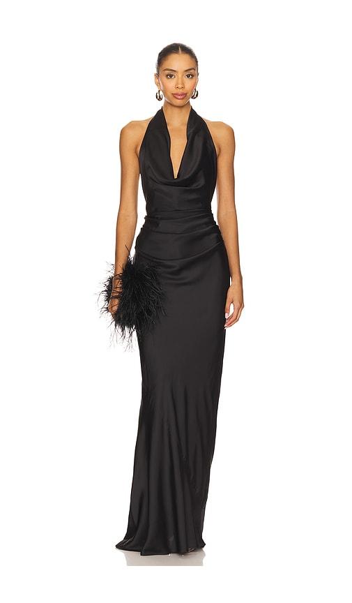 Nookie Penelope Drape Gown in Black by NOOKIE