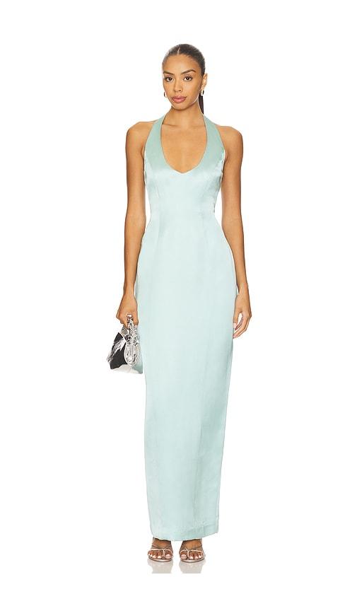 Nookie Sabine Satin Gown in Baby Blue by NOOKIE
