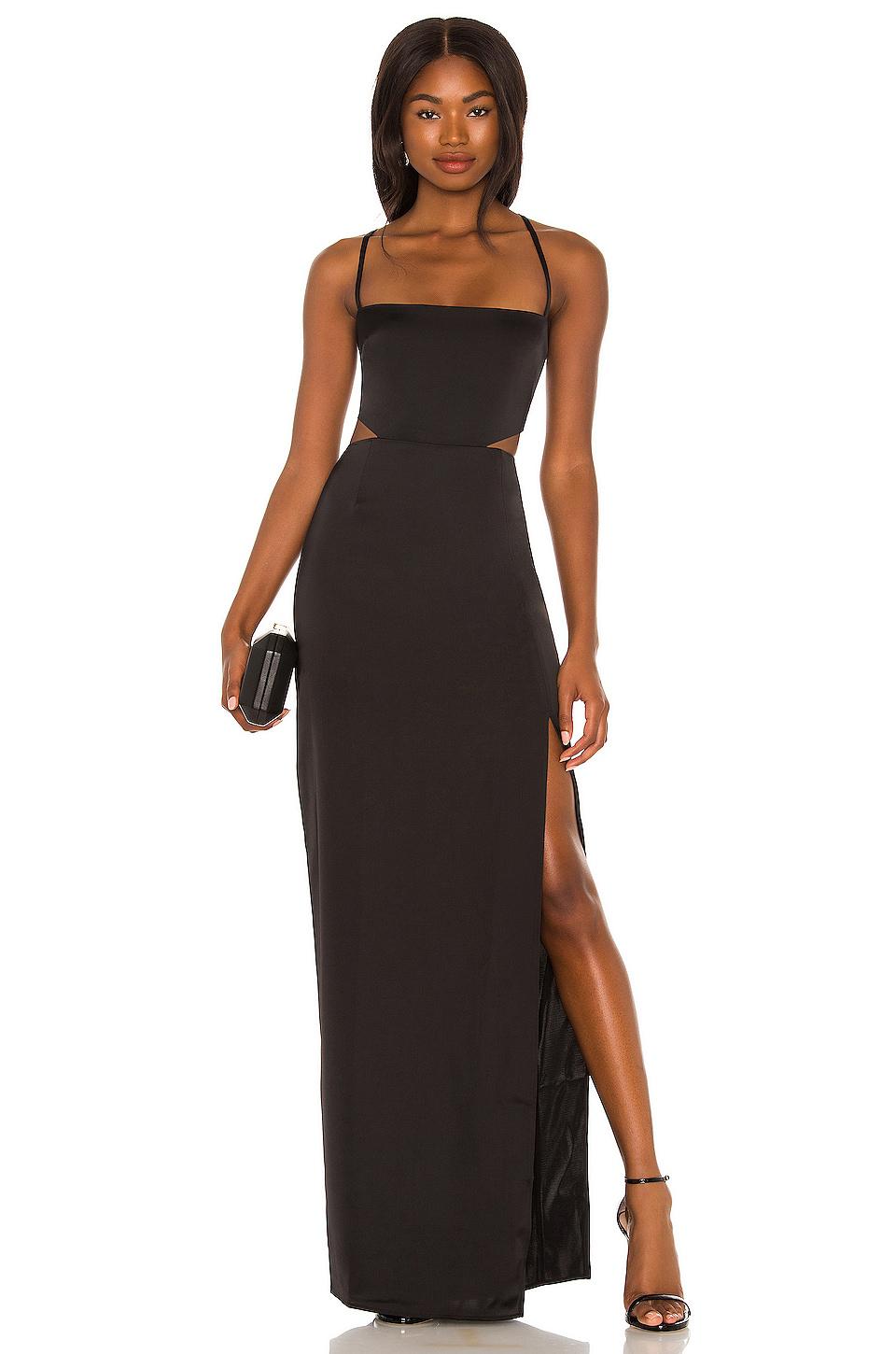 Nookie Stella Cut Out Gown in Black by NOOKIE