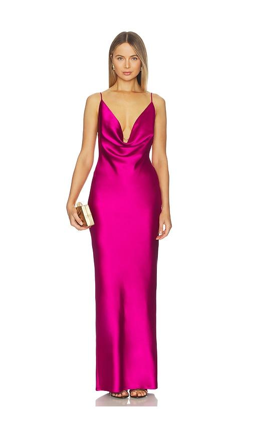 Nookie Valerie Drape Gown in Purple by NOOKIE
