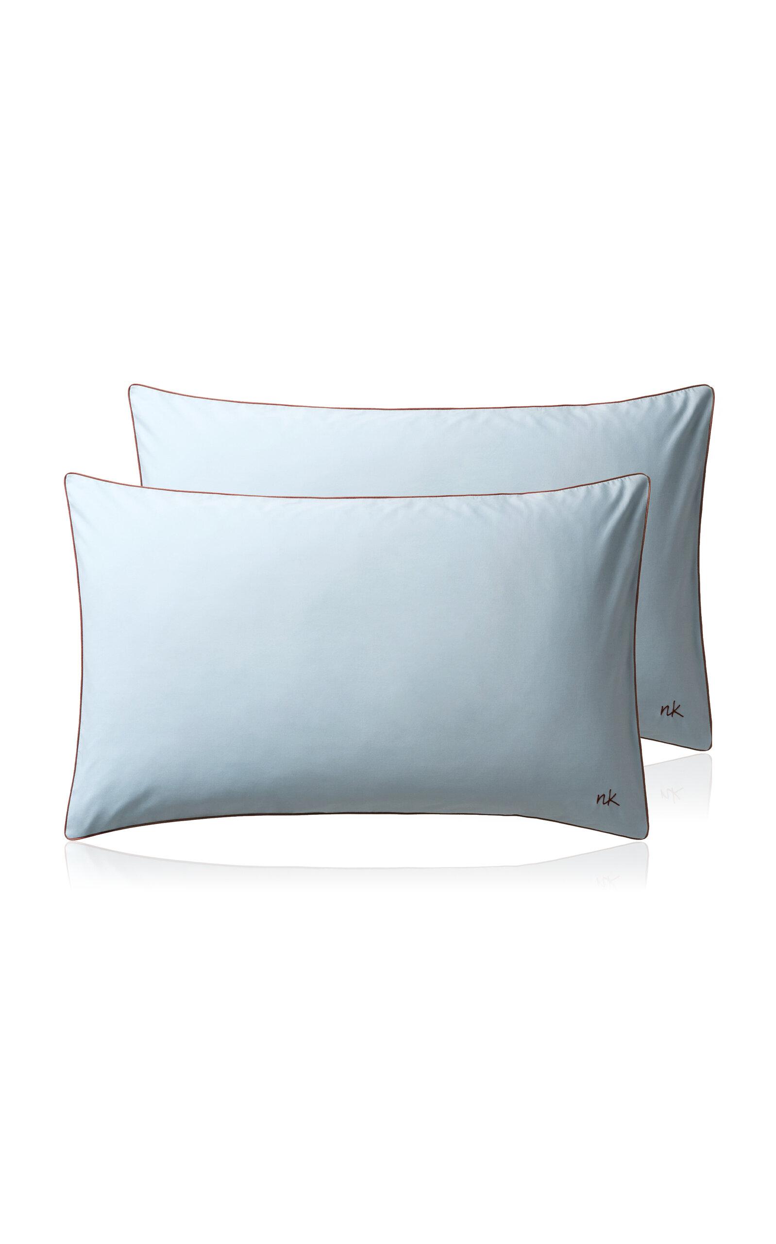 Nordic Knots - Exclusive Set-Of-Two Percale King Pillowcase - Light Blue - Moda Operandi by NORDIC KNOTS