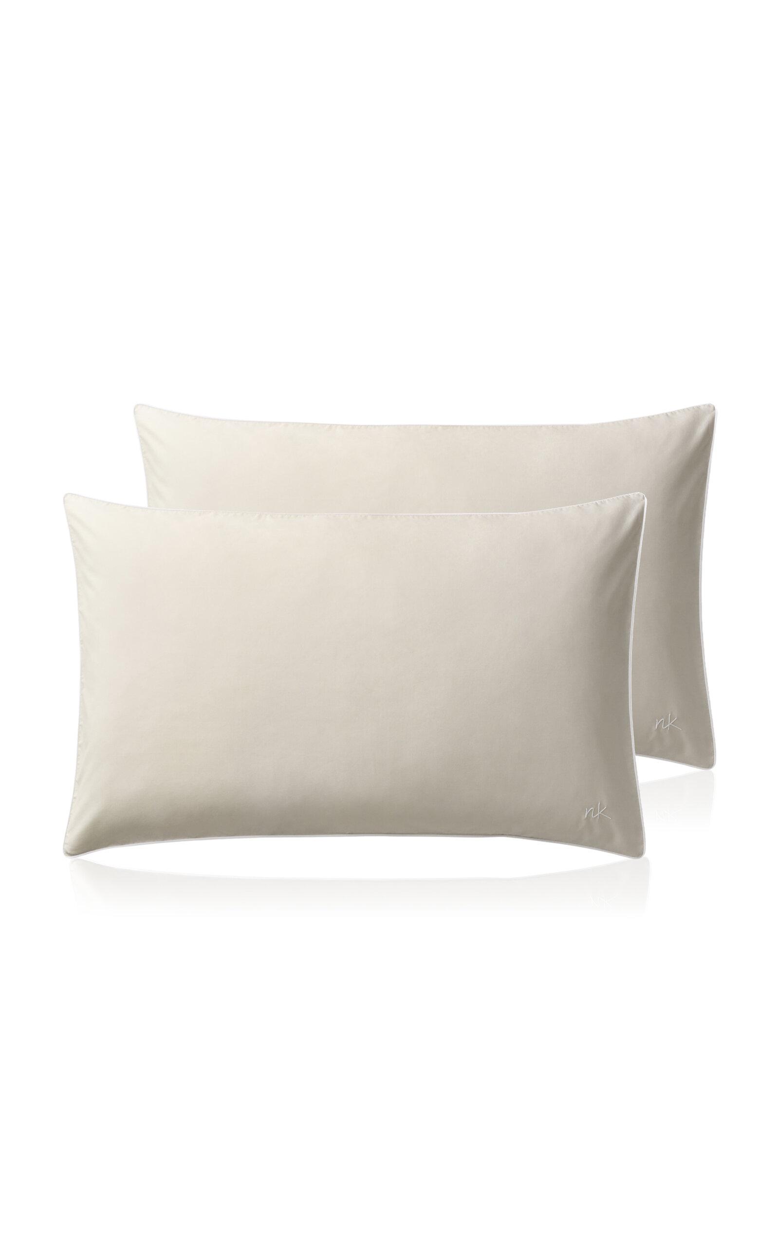 Nordic Knots - Exclusive Set-Of-Two Percale King Pillowcase - Tan - Moda Operandi by NORDIC KNOTS