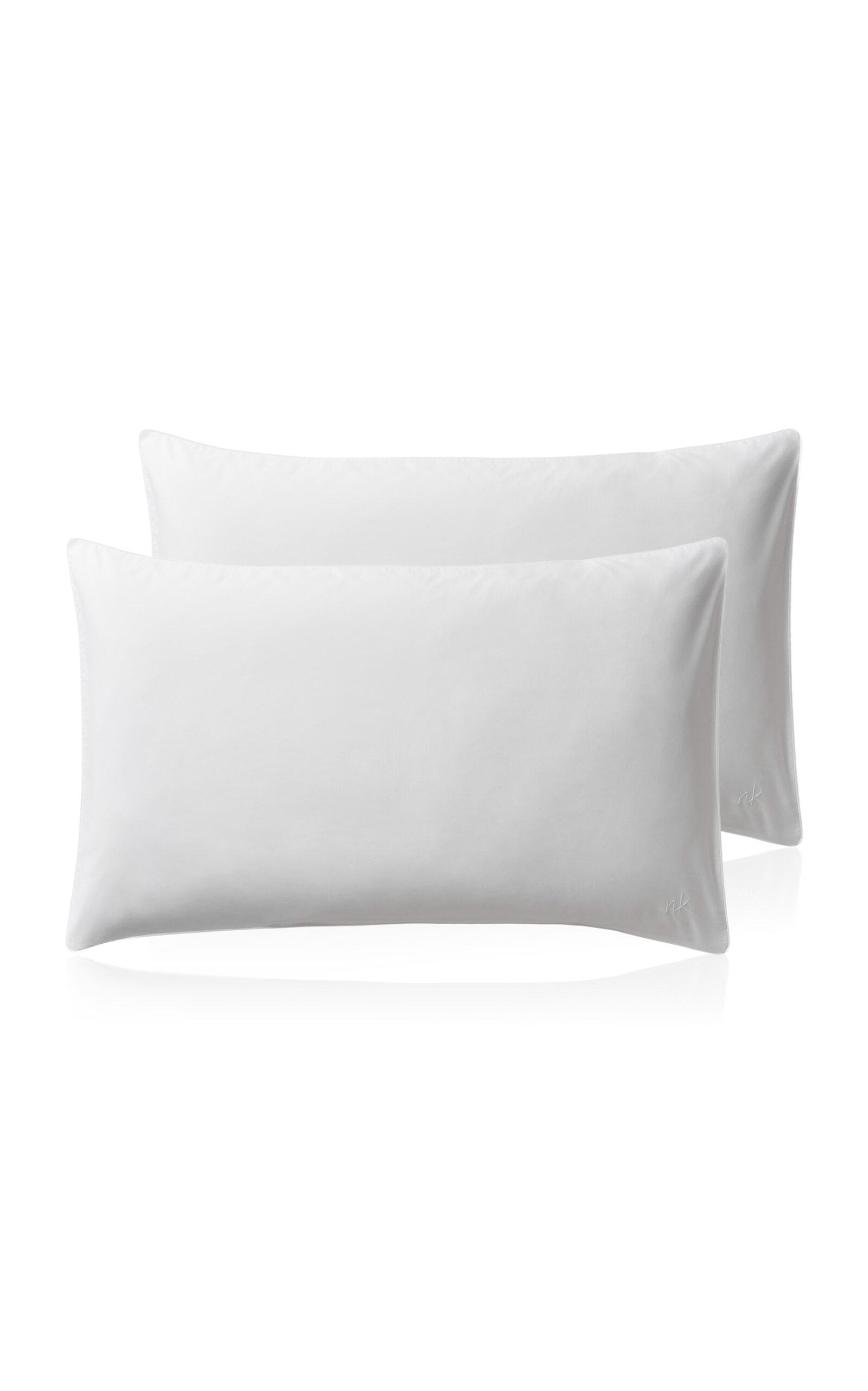 Nordic Knots - Exclusive Set-Of-Two Percale King Pillowcase - White - Moda Operandi by NORDIC KNOTS