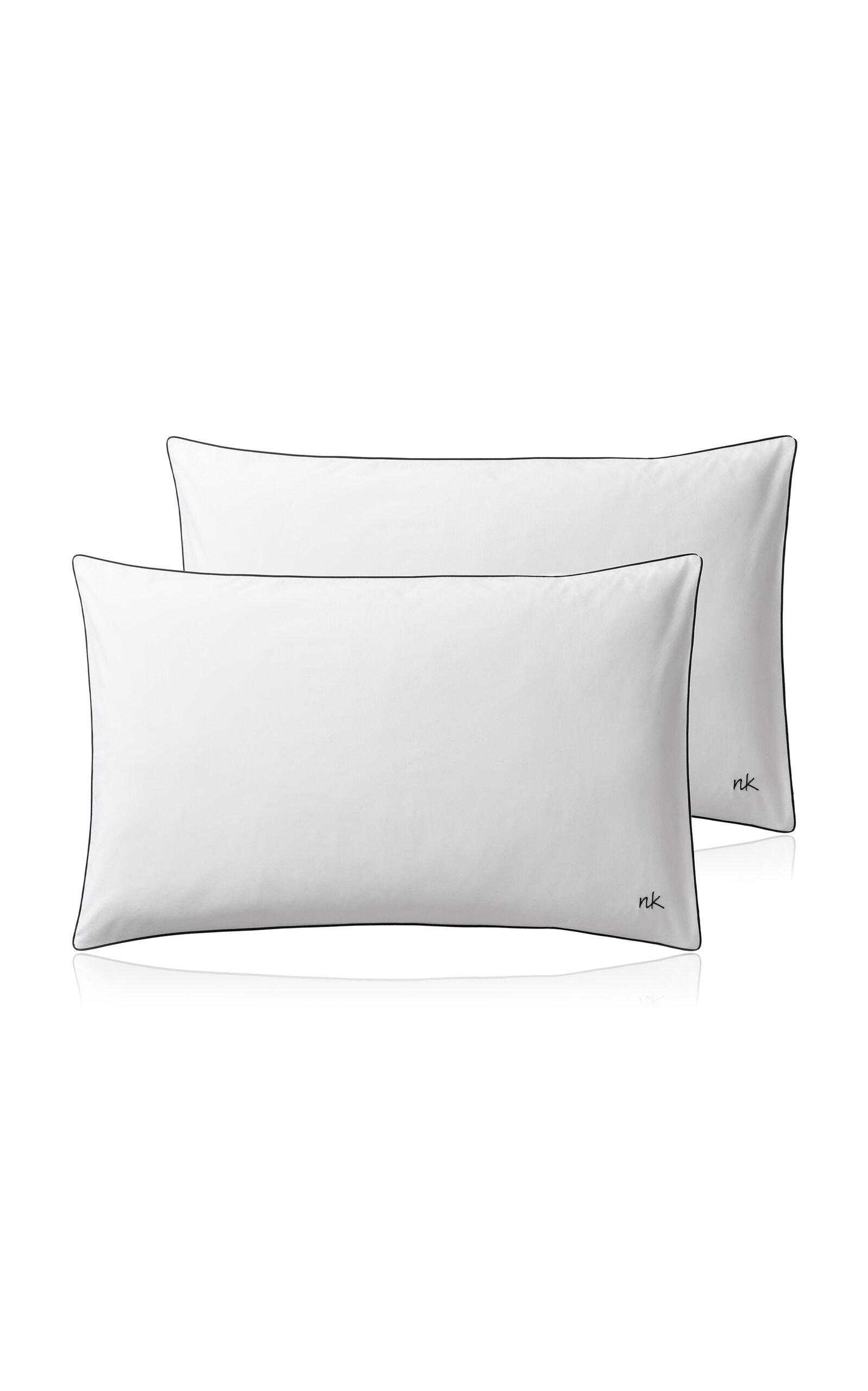 Nordic Knots - Exclusive Set-Of-Two Percale Queen Pillowcase - Black/white - Moda Operandi by NORDIC KNOTS