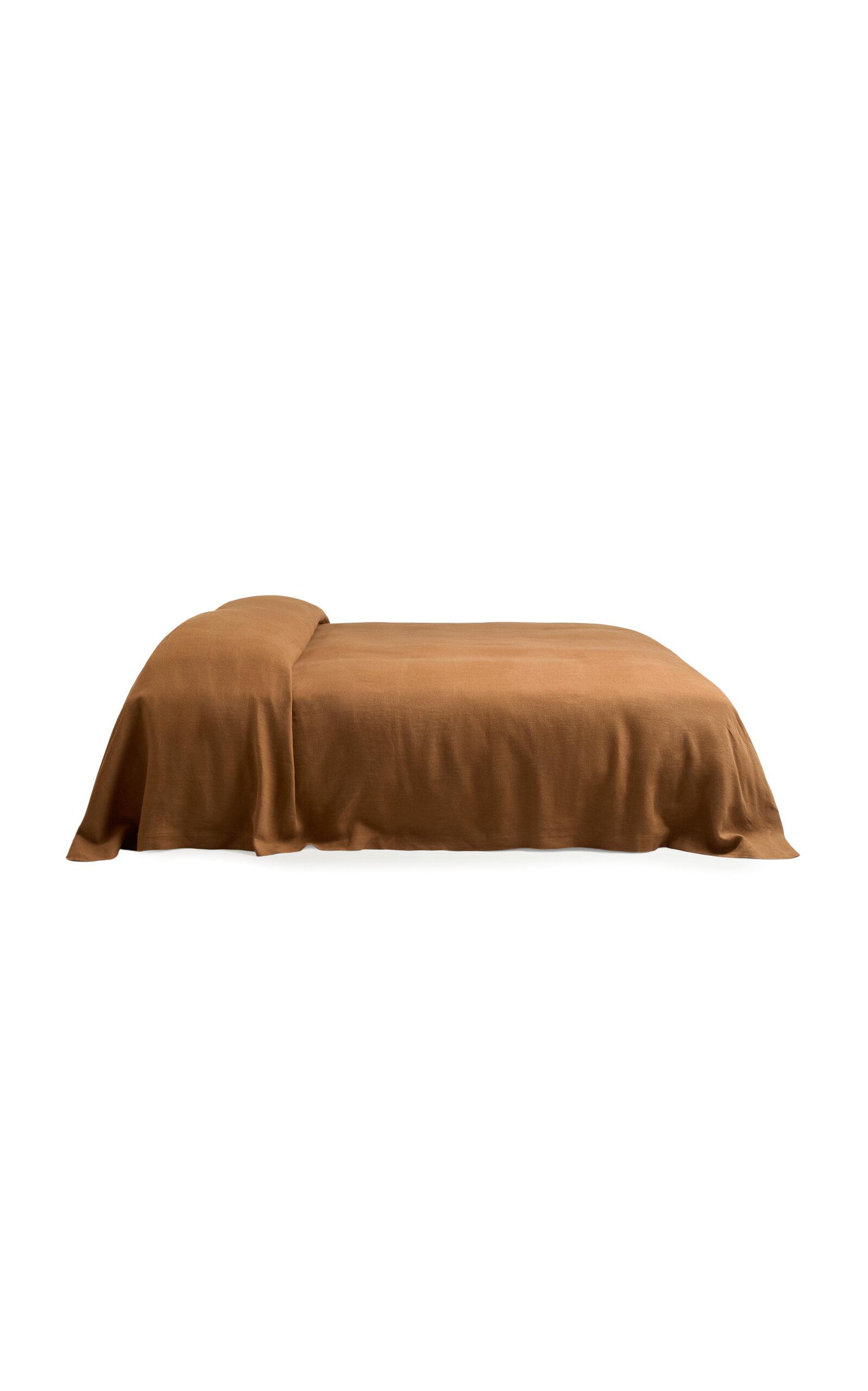 Nordic Knots - Exclusive Studio Linen Bedspread - Brown - Moda Operandi by NORDIC KNOTS