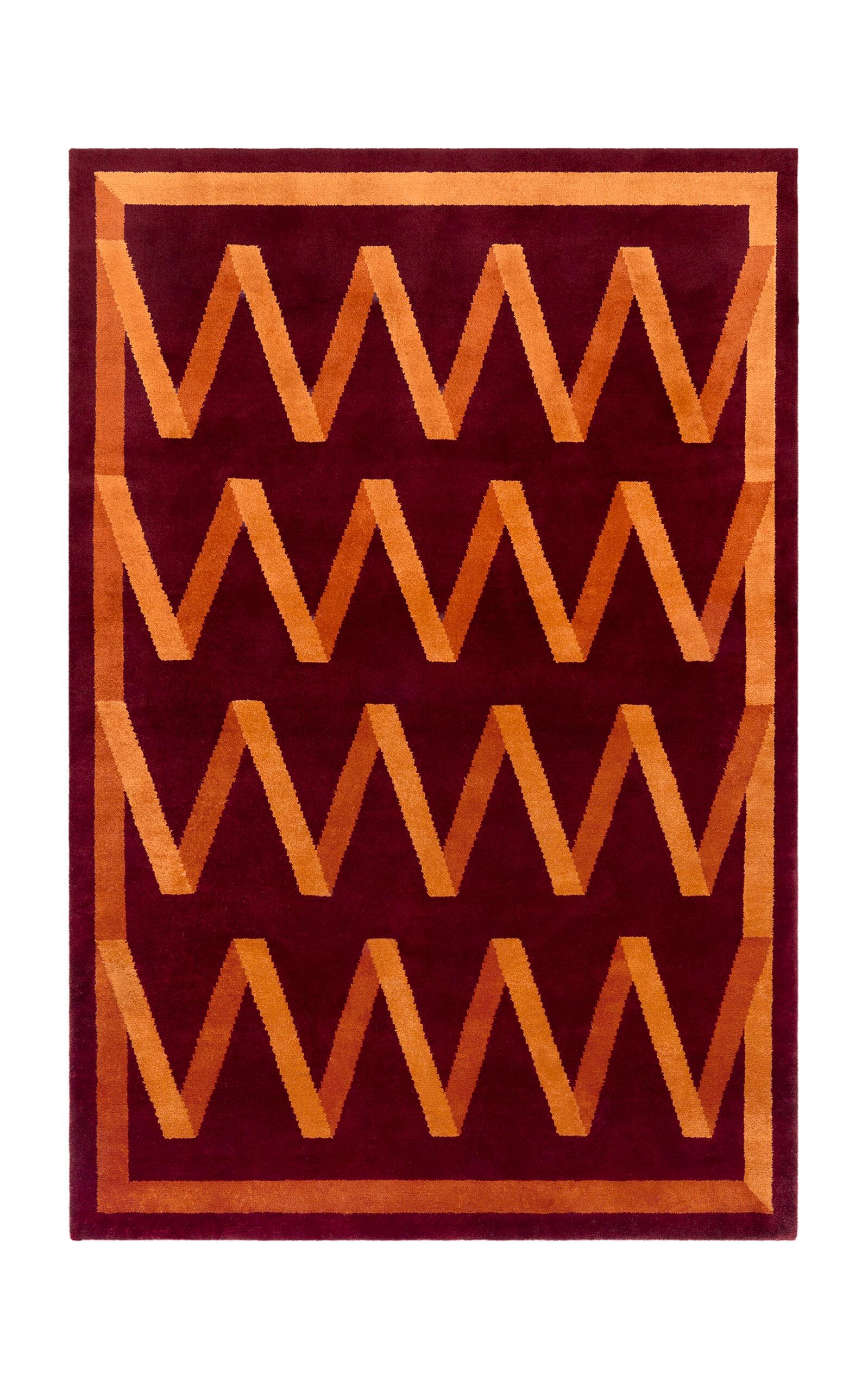 Nordic Knots - Folding Ribbon 9'x12' Wool Rug - Red - Moda Operandi by NORDIC KNOTS
