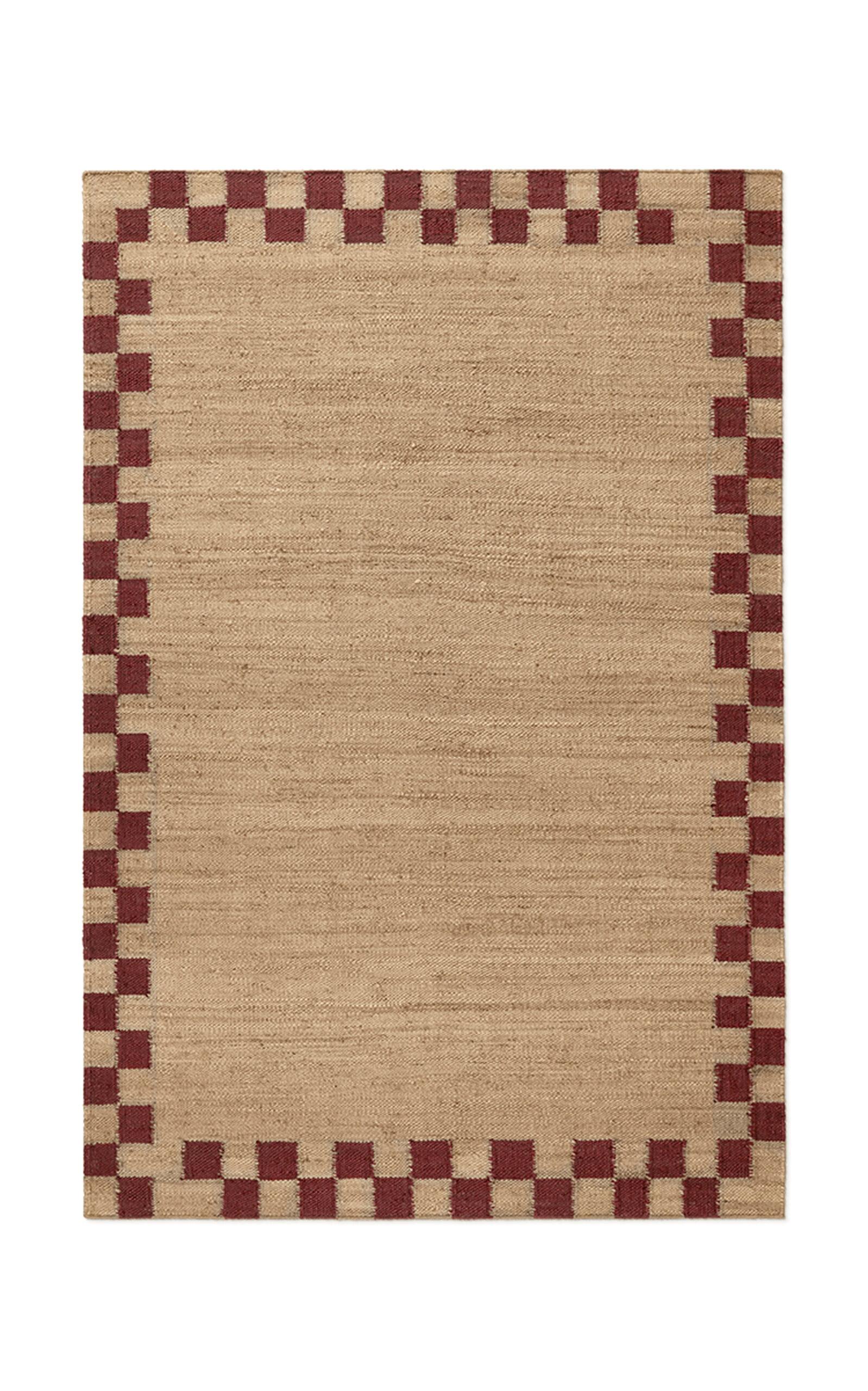 Nordic Knots - Jute Border Area Rug; Size 6' X 9' - Red - Moda Operandi by NORDIC KNOTS
