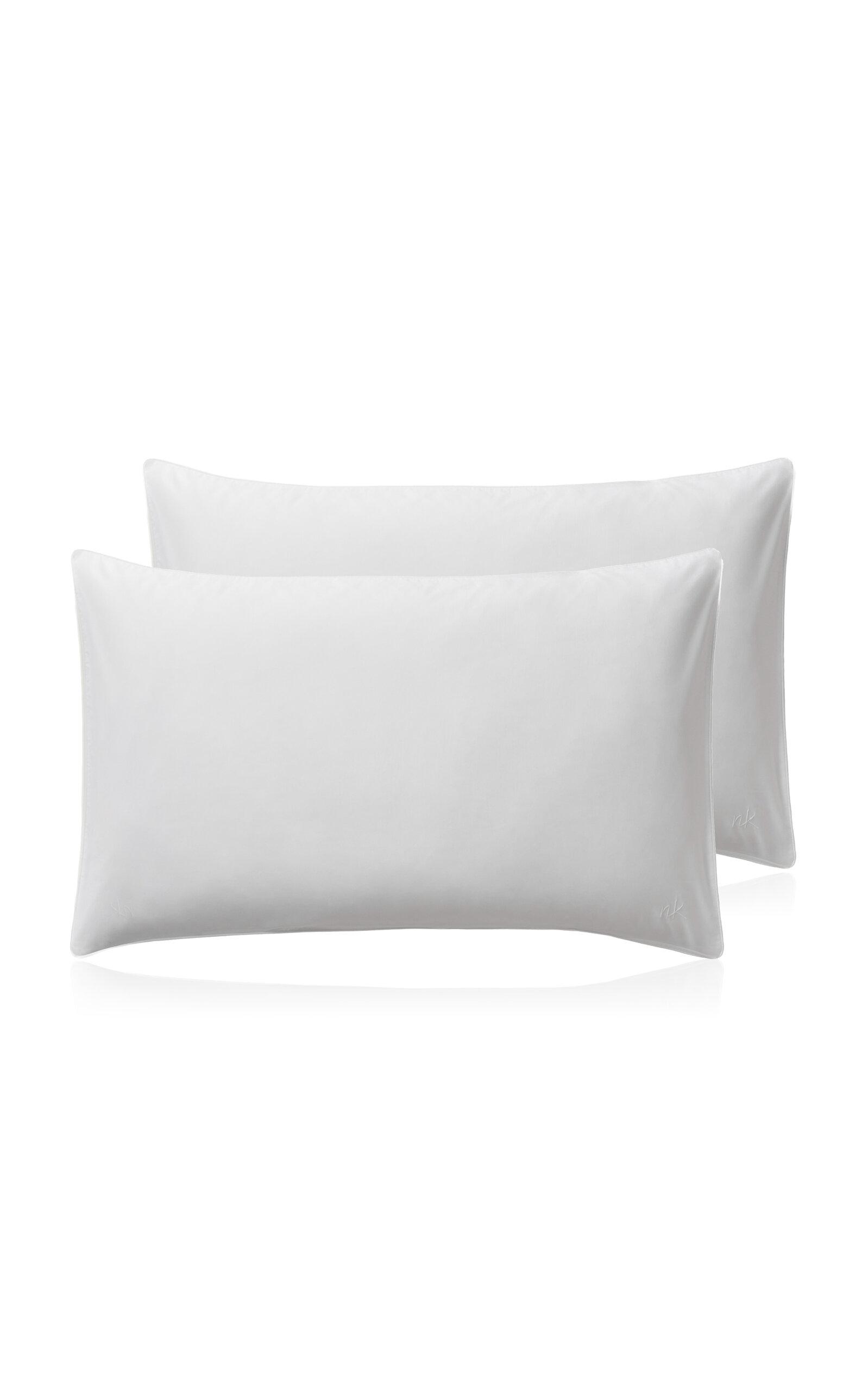 Nordic Knots - Set-Of-Two Twin Percale Pillowcases - White - Moda Operandi by NORDIC KNOTS
