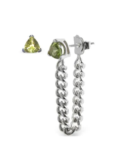 peridot trillion drop earrings by NORMA JEWELLERY