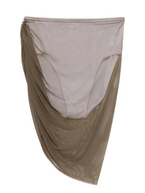 Diana draped mesh mini skirt by NORMA KAMALI
