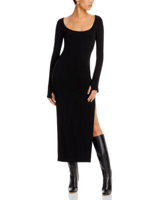 Long Sleeve Side Slit Gown by NORMA KAMALI