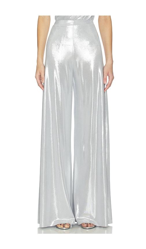 Norma Kamali Bias Pant in Metallic Silver, grey by NORMA KAMALI