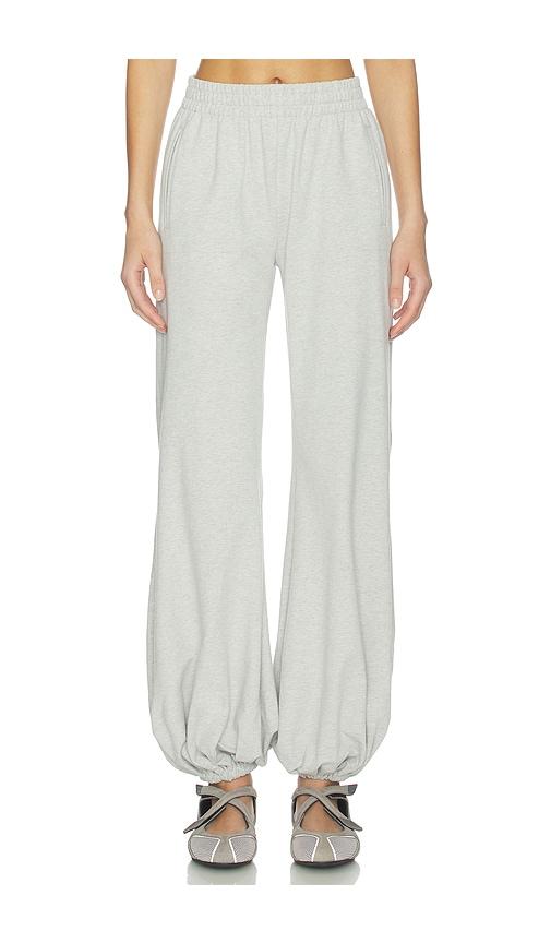 Norma Kamali Boyfriend Puff Jog Pant in Light Grey by NORMA KAMALI