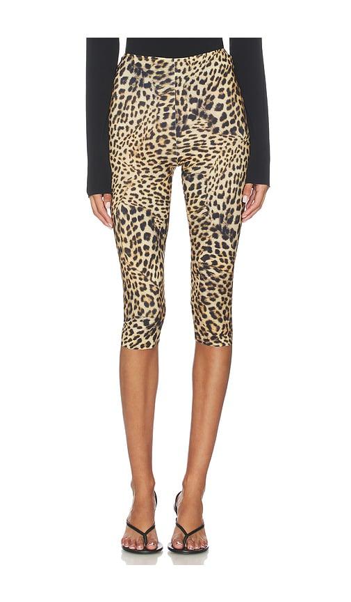 Norma Kamali Capri Legging in Tan,Brown by NORMA KAMALI