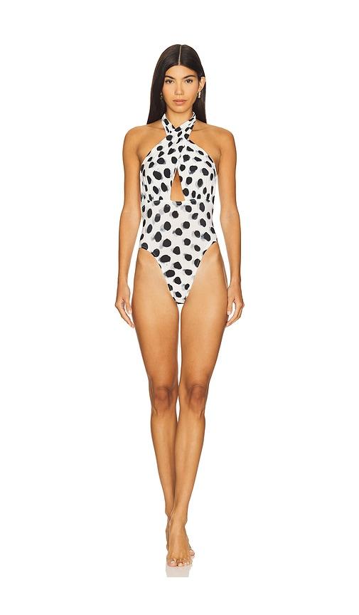 Norma Kamali Cross Halter Mio Top in White by NORMA KAMALI
