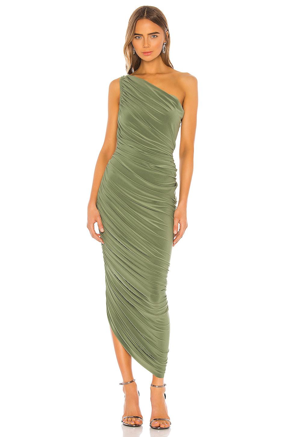 Norma Kamali Diana Gown in Green by NORMA KAMALI