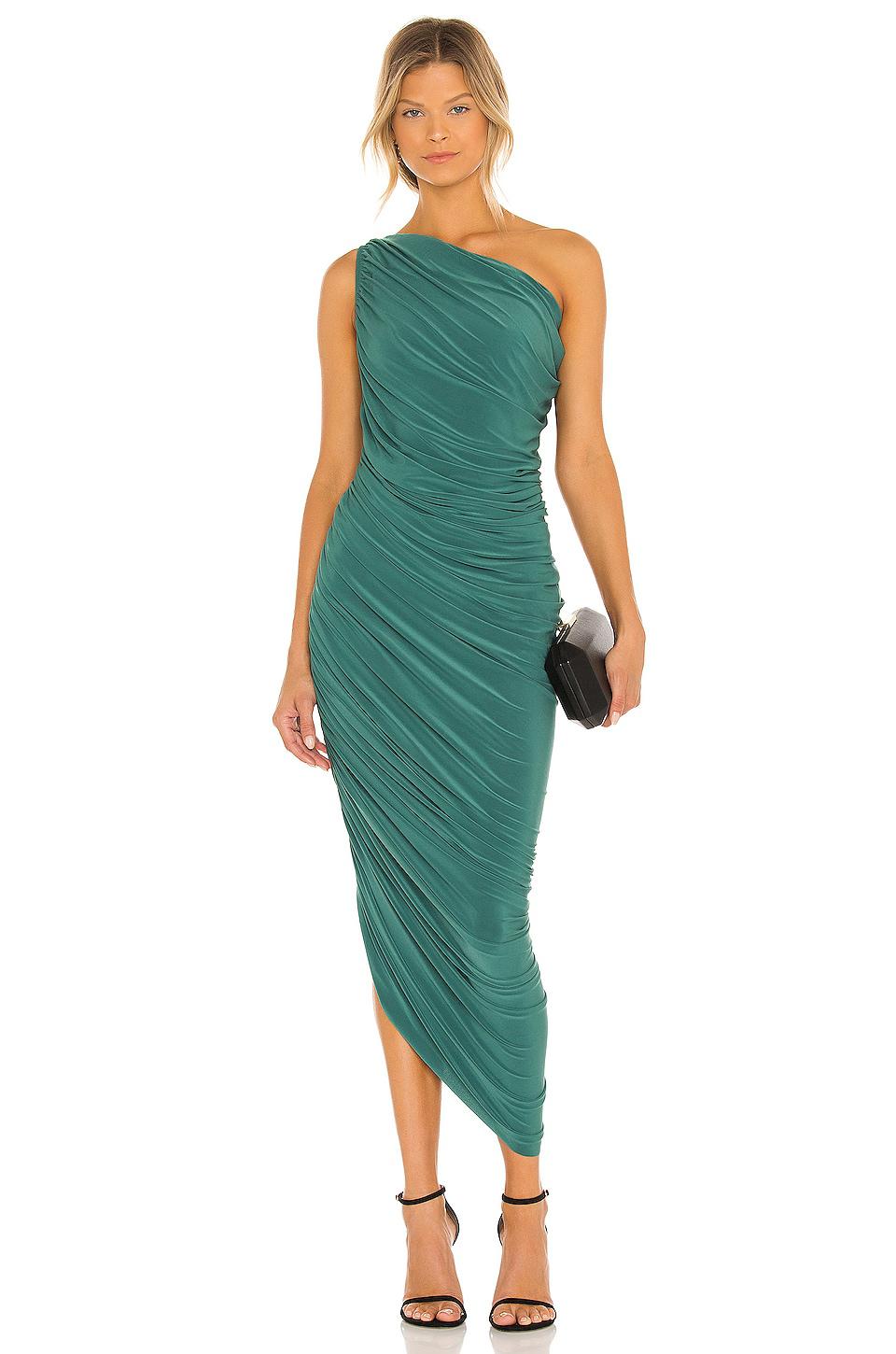 Norma Kamali Diana Gown in Green by NORMA KAMALI