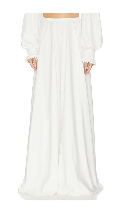Norma Kamali Flared Skirt To Floor in White by NORMA KAMALI