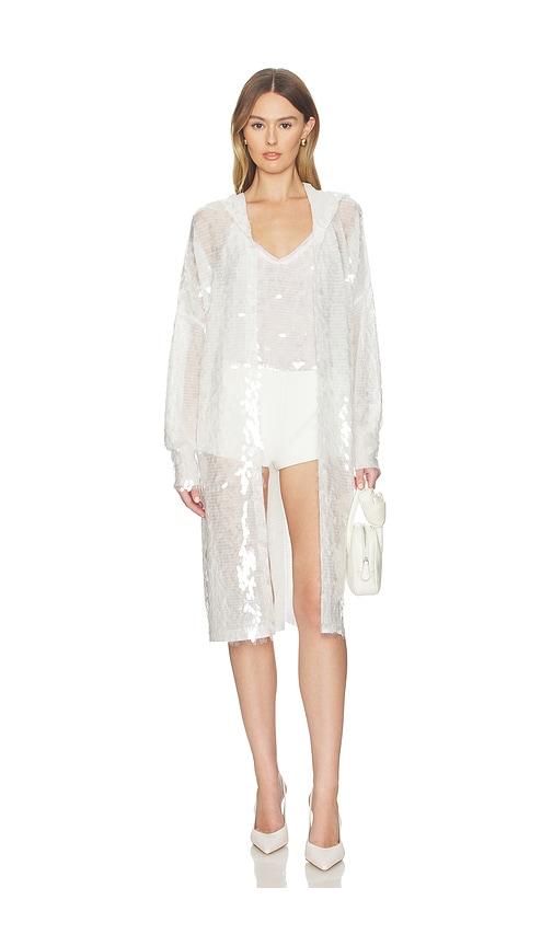 Norma Kamali Hooded Robe in White by NORMA KAMALI