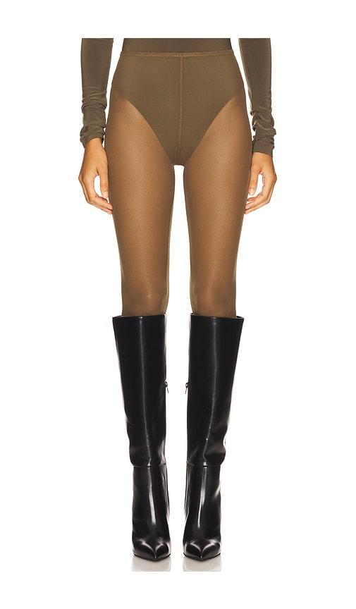 Norma Kamali Legging With Footie in Olive by NORMA KAMALI
