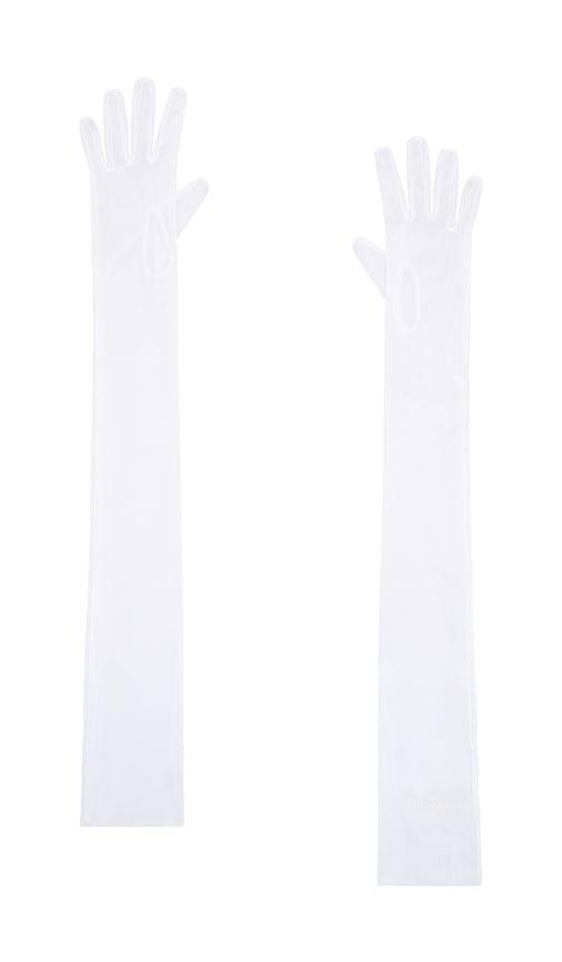 Norma Kamali Long Gloves in White by NORMA KAMALI