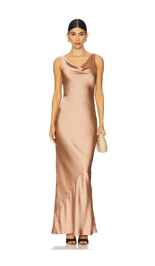 Norma Kamali Maria Gown in Brown by NORMA KAMALI