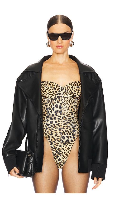 Norma Kamali Oversized Moto Jacket in Black by NORMA KAMALI