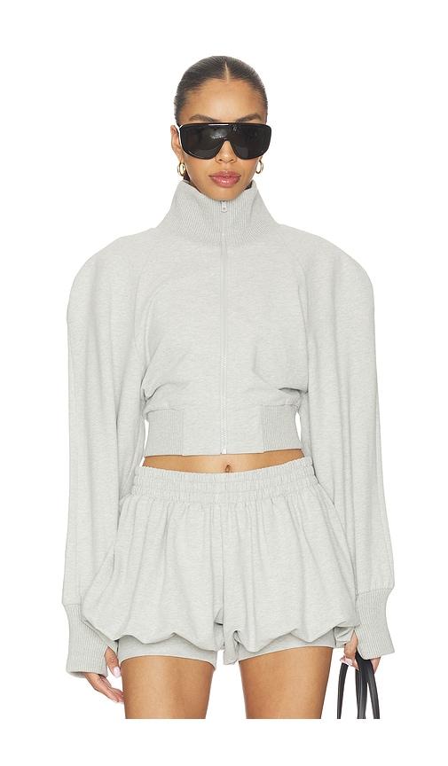 Norma Kamali Oversized Turtle Bomber Jacket in Grey by NORMA KAMALI