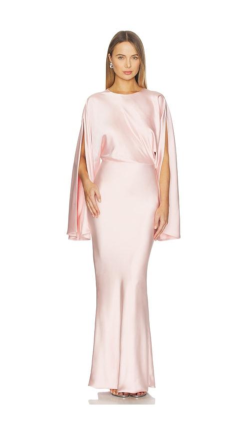 Norma Kamali Reverse Obie Gown With Long Sleeve in Pink by NORMA KAMALI