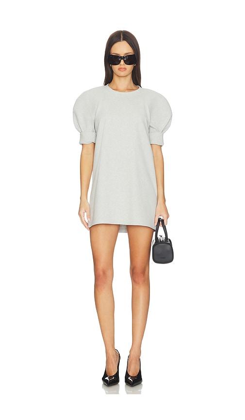 Norma Kamali Short Sleeve Bomber 1980s Mini Dress in Light Grey by NORMA KAMALI