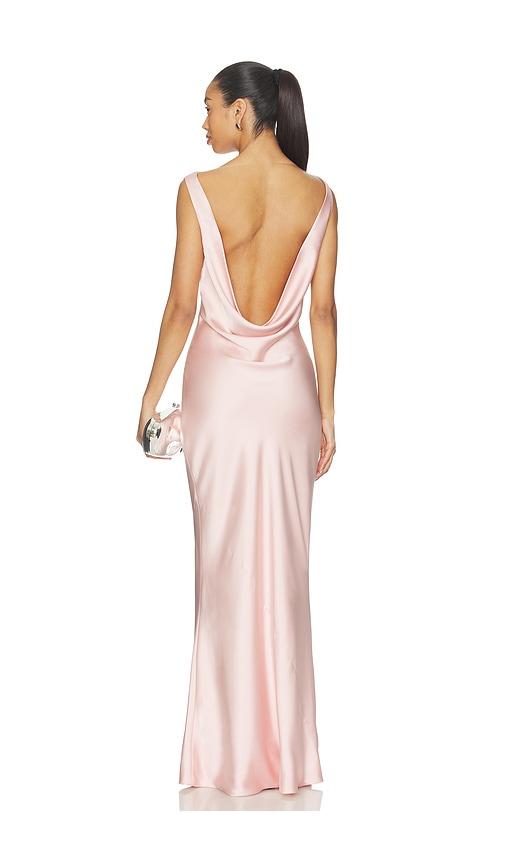 Norma Kamali Sleeveless Low Back Drape Gown in Pink by NORMA KAMALI