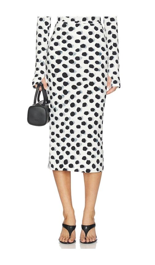 Norma Kamali Straight Skirt in Black,White by NORMA KAMALI