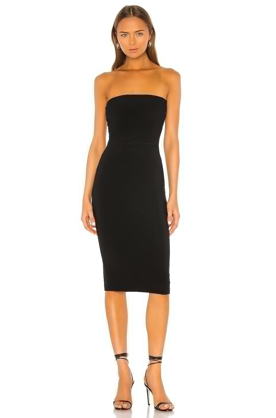 Norma Kamali Strapless Dress in Black by NORMA KAMALI