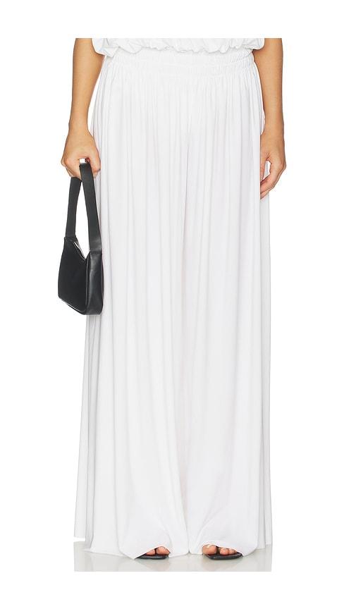Norma Kamali Wide Leg Peasant Pant in White by NORMA KAMALI