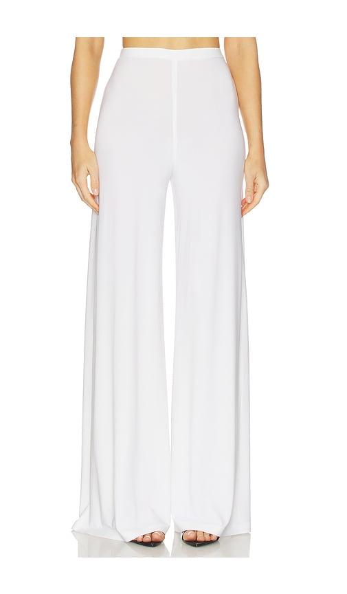 Norma Kamali x Lifestyle Bias Pant in White by NORMA KAMALI