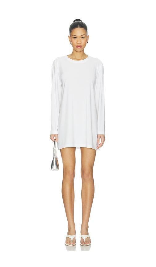 Norma Kamali x Lifestyle Oversized Long Sleeve Mini Dress in White by NORMA KAMALI