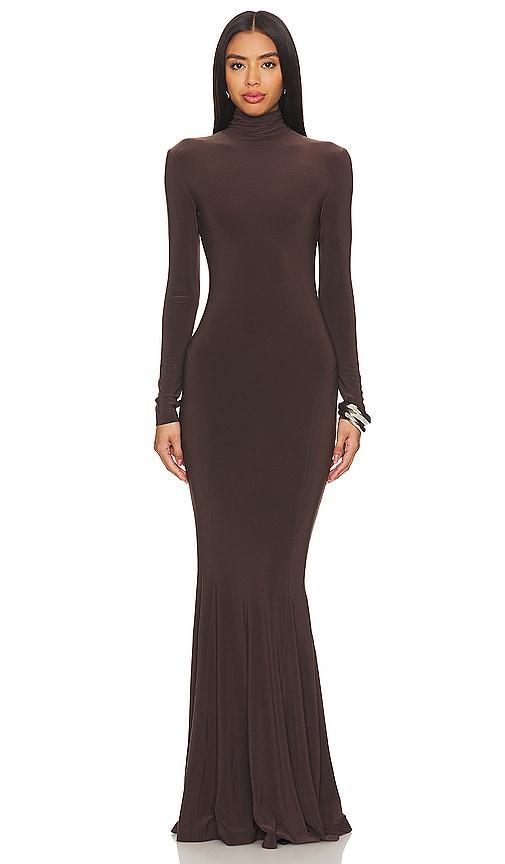 Norma Kamali x REVOLVE Fishtail Gown in Chocolate by NORMA KAMALI
