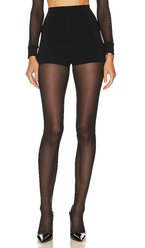 Norma Kamali x REVOLVE Legging With Mesh Bottom Footsie in Black by NORMA KAMALI