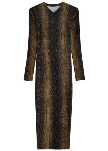 Python-print stretch-jersey maxi dress by NORMA KAMALI