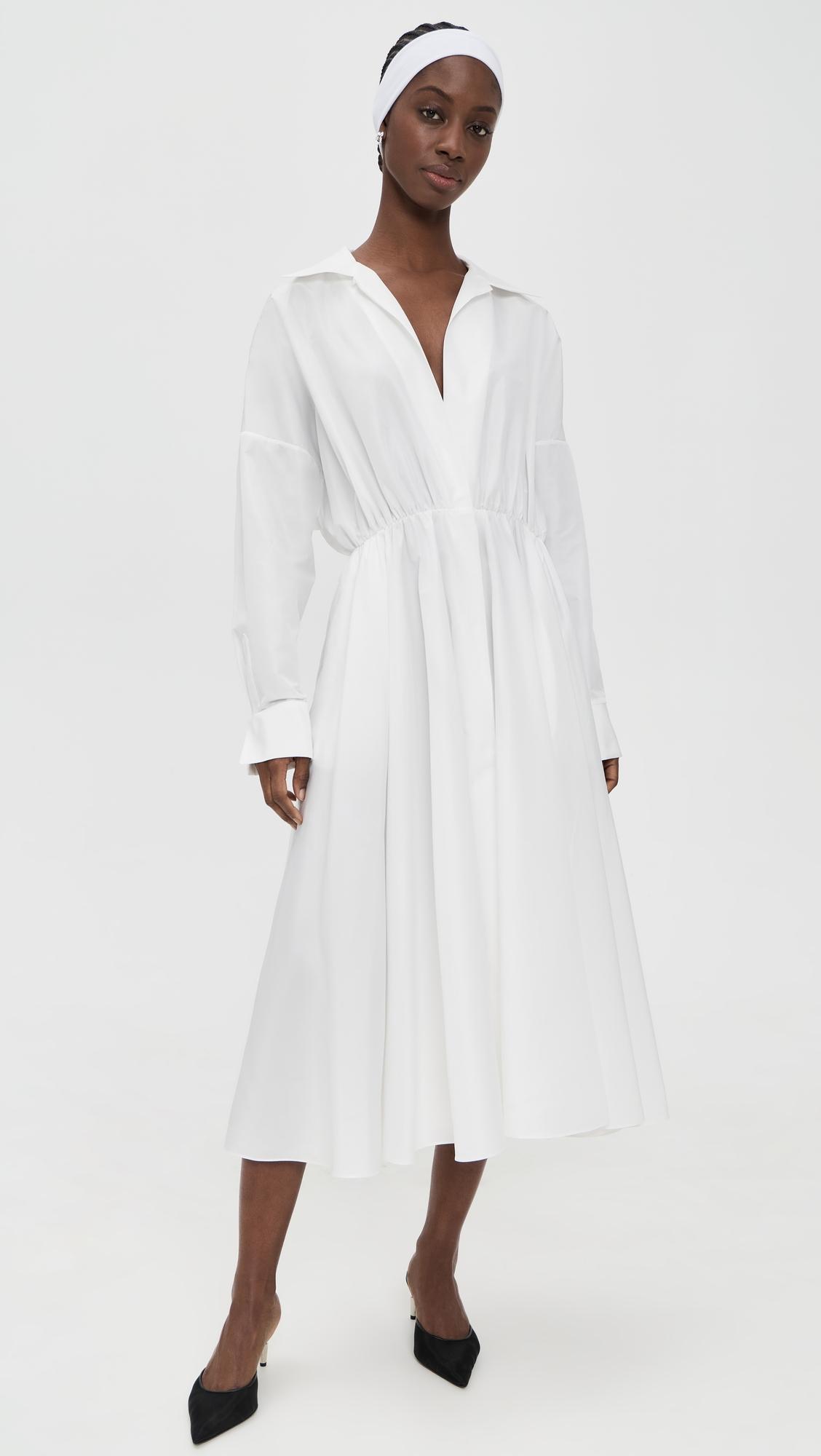 Super Oversized Boyfriend Neck Flared Shirt Dress by NORMA KAMALI