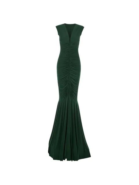 V-neck ruched gown by NORMA KAMALI