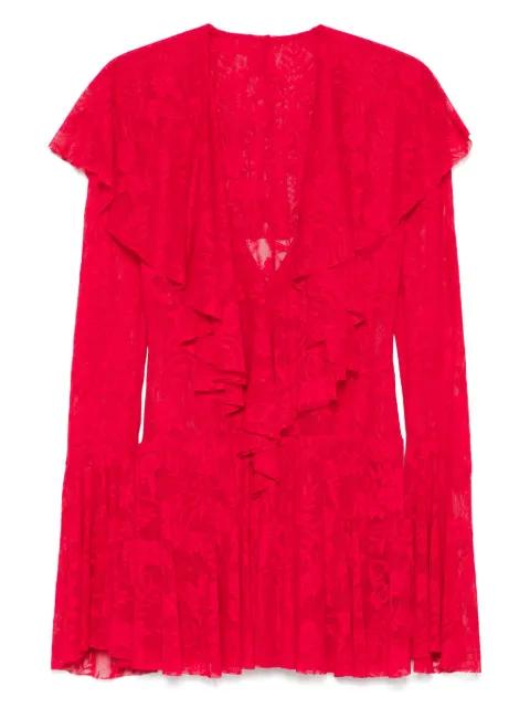 V-neck ruffled mini dress by NORMA KAMALI