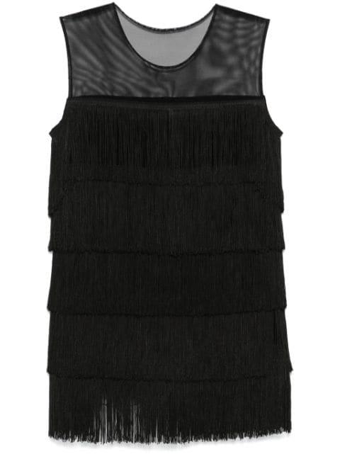 fringed sleeveless mini dress by NORMA KAMALI