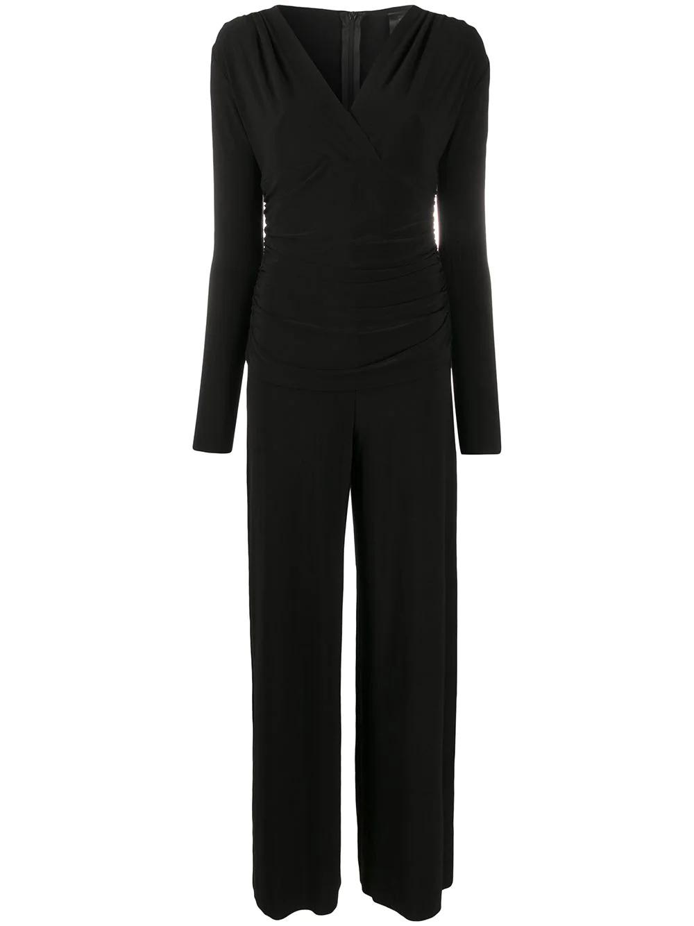 gathered wrap-front jumpsuit by NORMA KAMALI