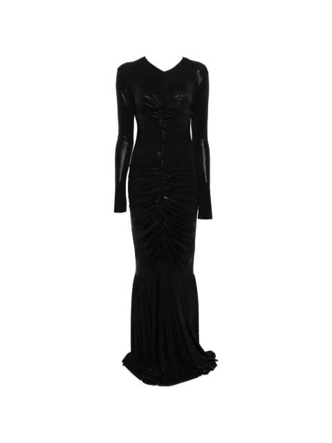 long-sleeve ruched maxi dress by NORMA KAMALI